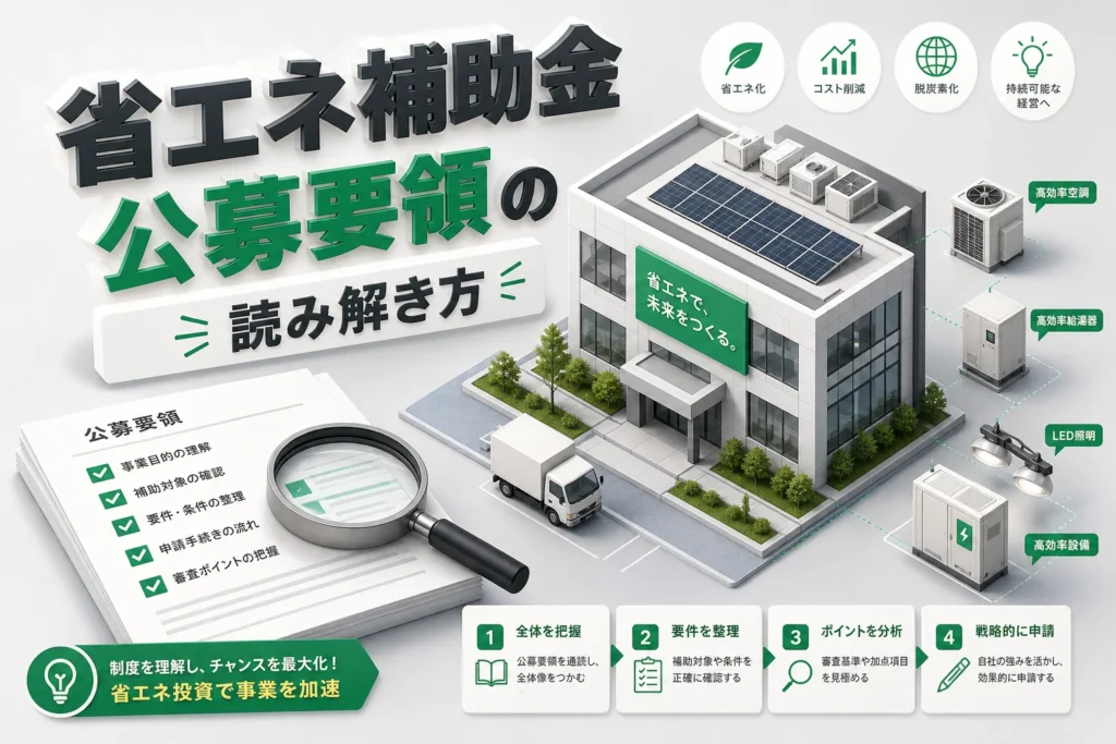 省エネ補助金公募要領をプロが教える！もう迷わない読み解きの実践法