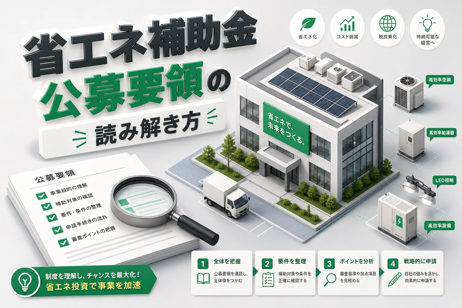 省エネ補助金公募要領をプロが教える！もう迷わない読み解きの実践法