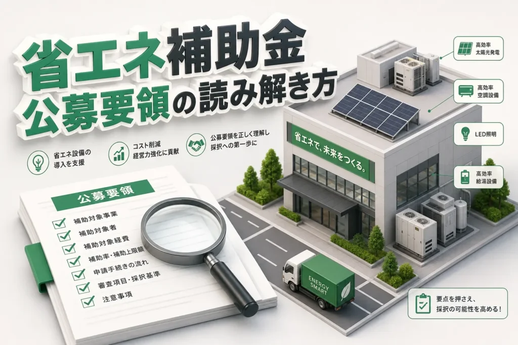 省エネ補助金公募要領をプロが教える！もう迷わない読み解きの実践法