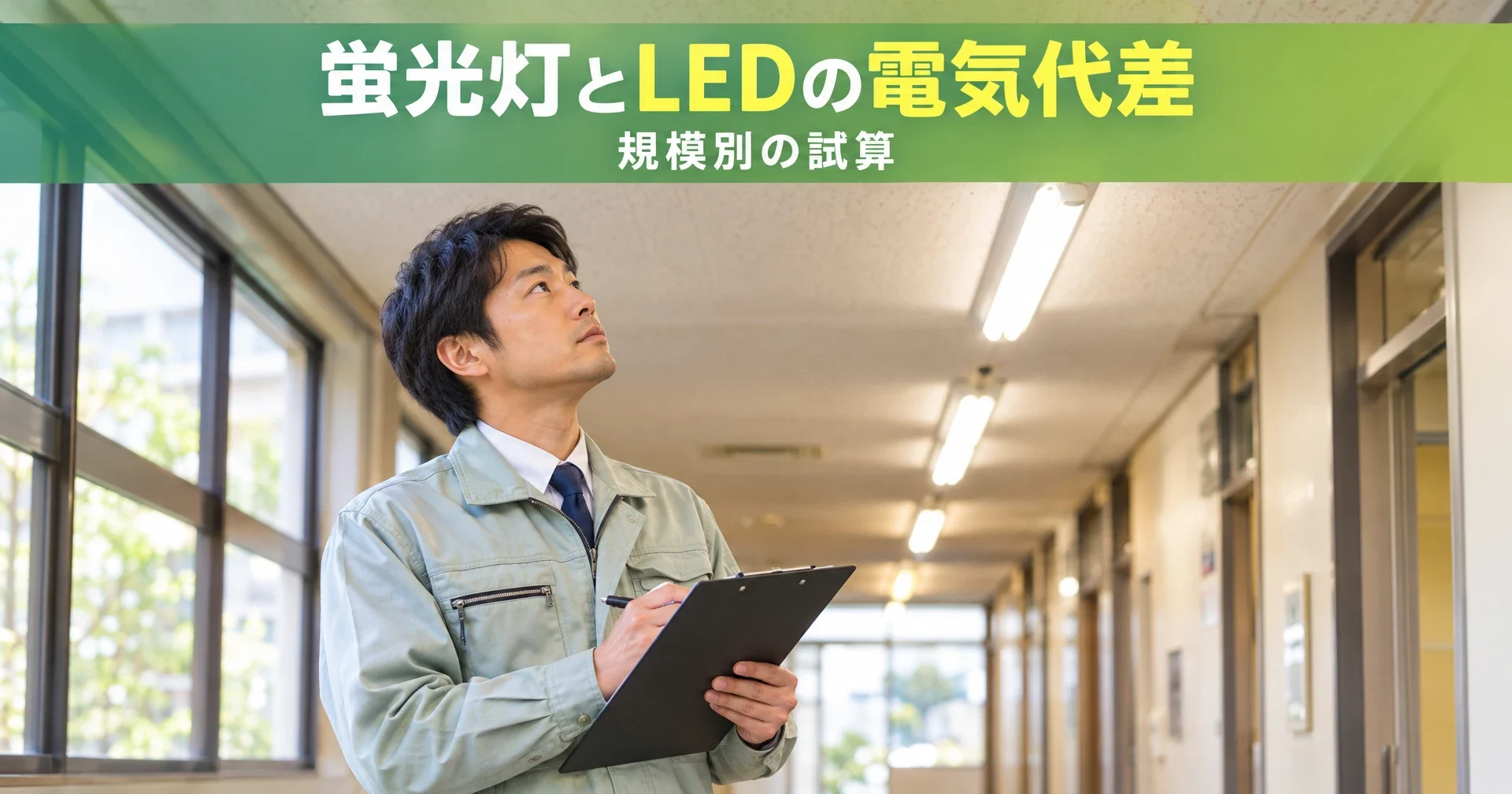蛍光灯とLEDの電気代比較|法人施設の規模別試算と回収の考え方