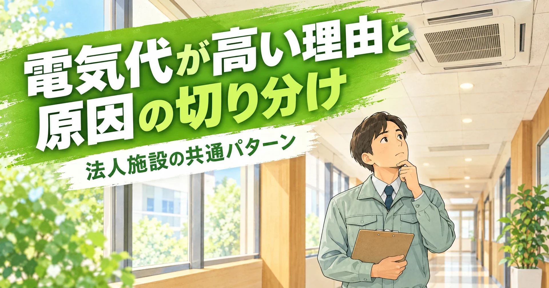 電気代が高い理由|法人施設に多い共通パターンと原因の切り分け方