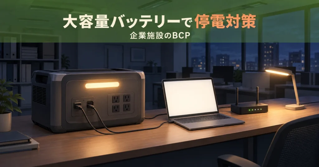 大容量バッテリーが企業施設で必要な理由｜停電・BCP対策の実践法