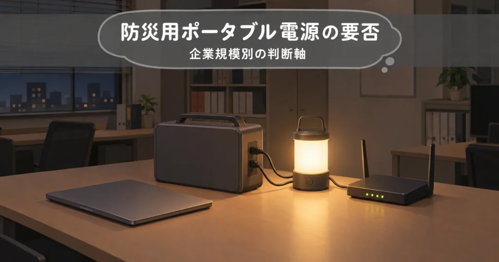 ポータブル電源は防災に必要か？企業規模別に考える判断のノウハウ